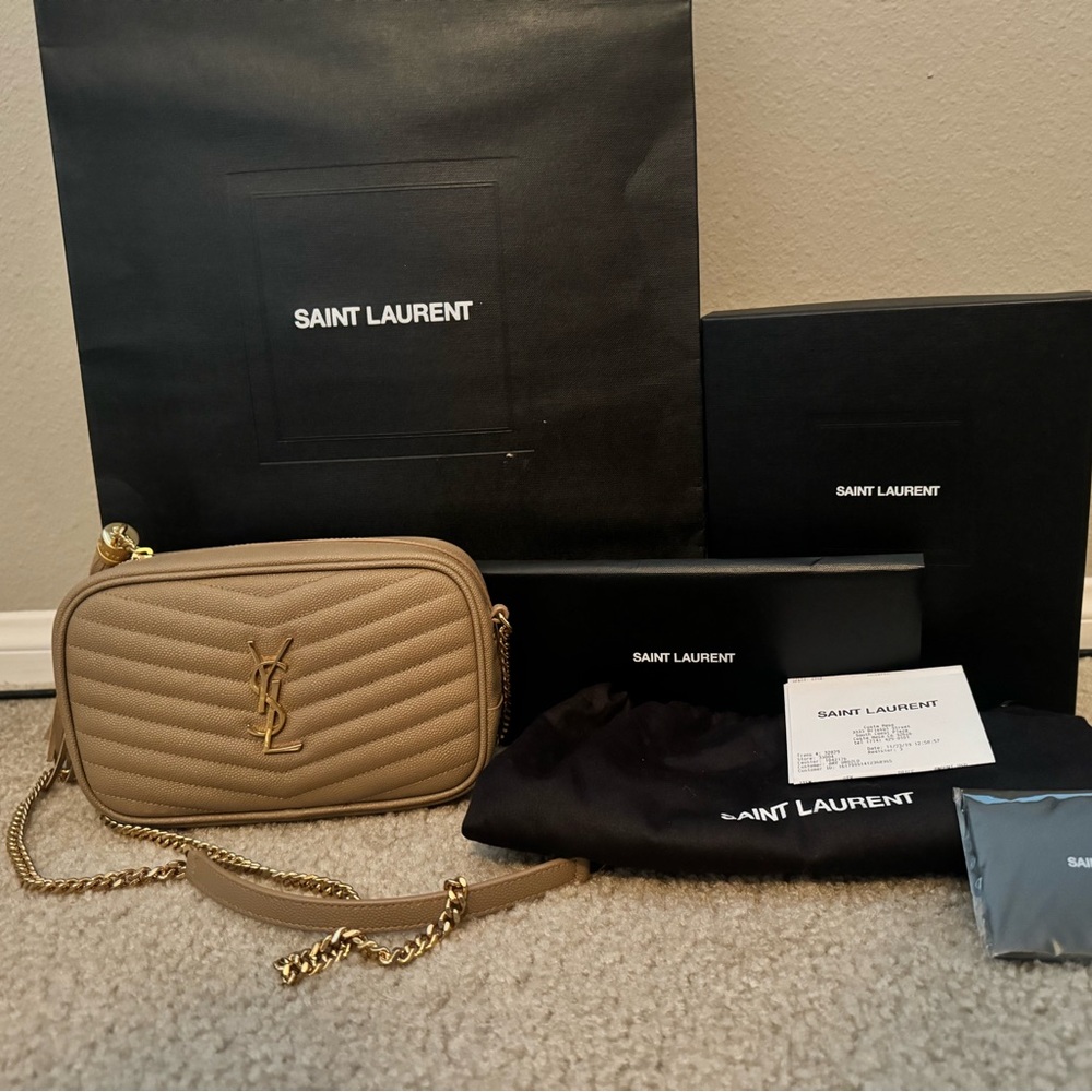 Saint Laurent Tan mini lou camera bag
